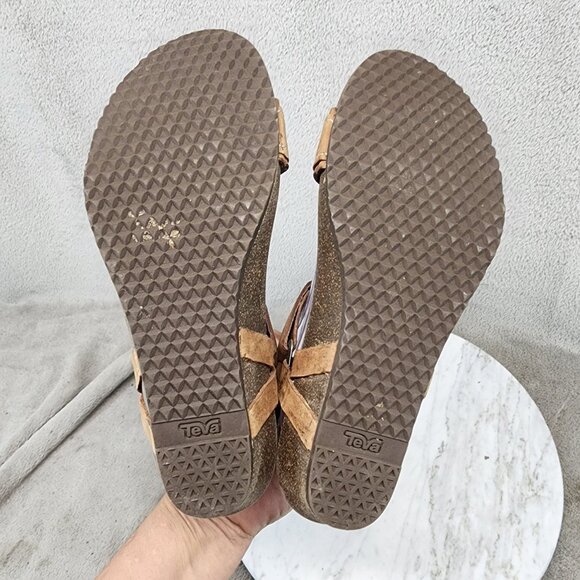 Teva Shoes Womens Size 7.5 Ysidro Brown Leather Sandals *GUC* - Picture 7 of 12